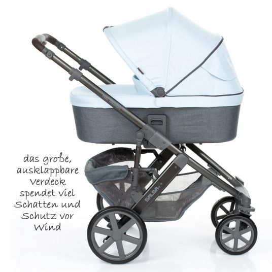 ABC Design Kombi-Kinderwagen Salsa 4 - inkl. Babywanne & Sportsitz - Ice