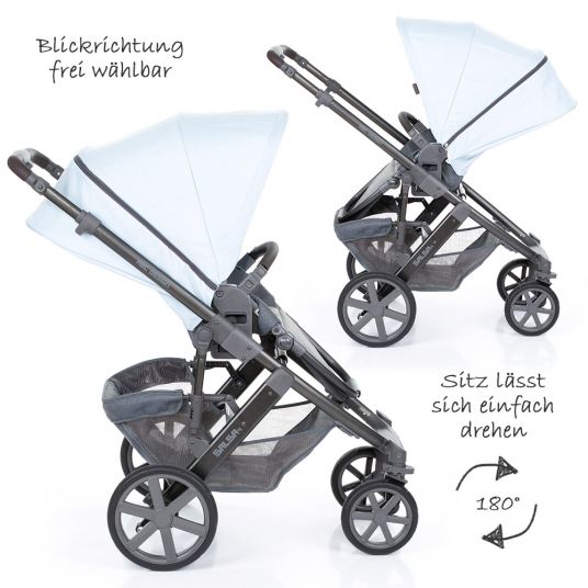ABC Design Kombi-Kinderwagen Salsa 4 - inkl. Babywanne & Sportsitz - Ice