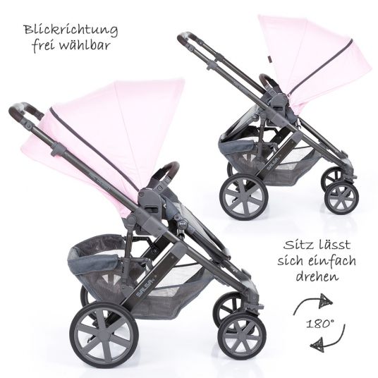 ABC Design Kombi-Kinderwagen Salsa 4 - inkl. Babywanne & Sportsitz - Rose