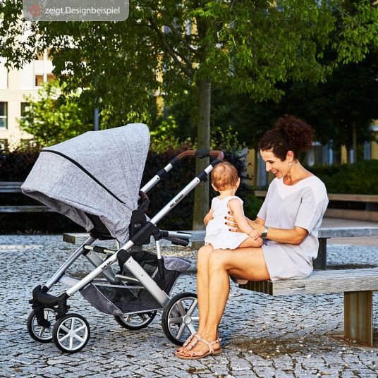 ABC Design Kombi-Kinderwagen Salsa 4 - inkl. Babywanne & Sportsitz - Shadow