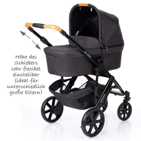 ABC Design Kombi-Kinderwagen Salsa 4 - inkl. Babywanne & Sportsitz - Sonderserie Wood - Piano