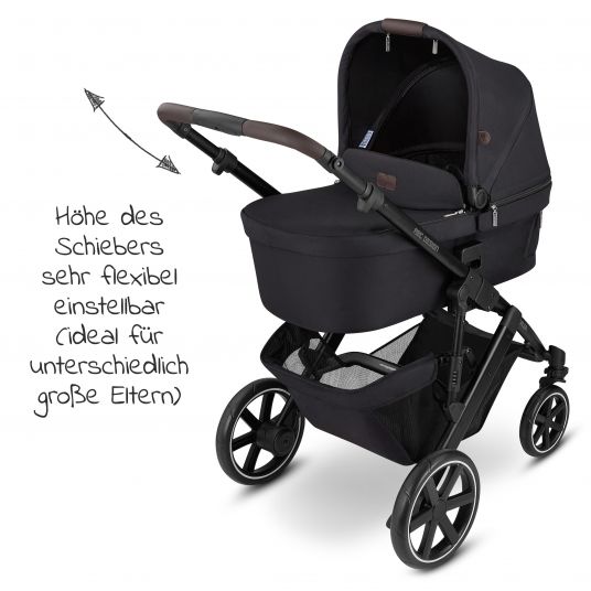 ABC Design Kombi-Kinderwagen Salsa 4 - inkl. Babywanne, Sportsitz und XXL Zubehör-Paket - Fashion Edition - Midnight