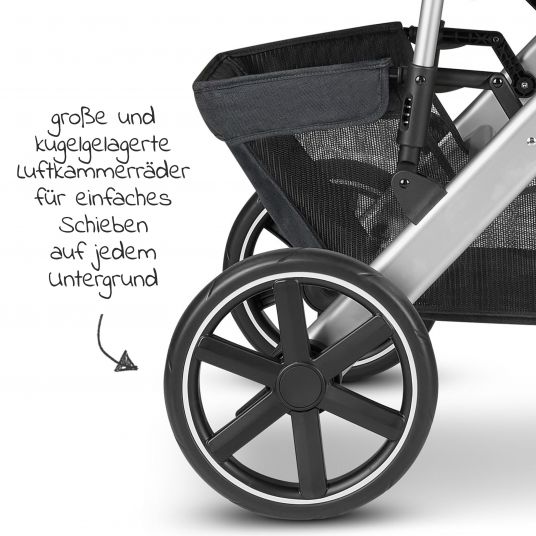 ABC Design Kombi-Kinderwagen Salsa 4 - inkl. Babywanne, Sportsitz und XXL Zubehör-Paket - Storm