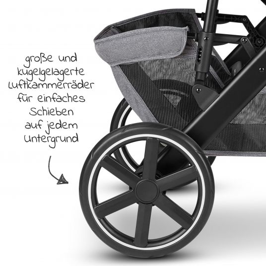 ABC Design Kombi-Kinderwagen Salsa 4 - inkl. Babywanne, Sportsitz und XXL Zubehör-Paket - Tin