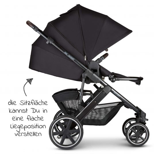 ABC Design Kombi-Kinderwagen Salsa 4 - inkl. Babywanne, Sportsitz & XXL Zubehörpaket - Fashion Edition - Midnight