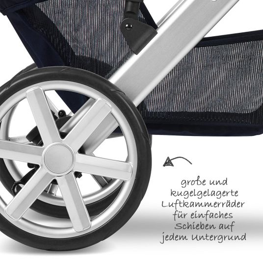 ABC Design Kombi-Kinderwagen Salsa 4 - inkl. Babywanne, Sportsitz & XXL Zubehörpaket - Shadow