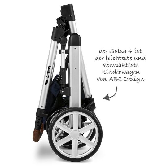 ABC Design Passeggino combinato Salsa 4 - incluso navicella, seggiolino sportivo e pacchetto accessori XXL - Shadow