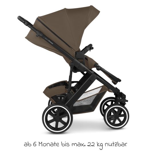 ABC Design Kombi-Kinderwagen Salsa 5 Air - inkl. Babywanne & Sportsitz - Dark Brown