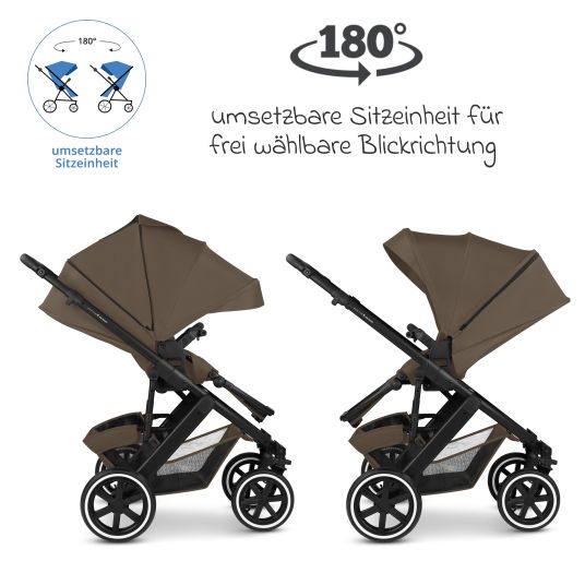 ABC Design Kombi-Kinderwagen Salsa 5 Air - inkl. Babywanne & Sportsitz - Dark Brown