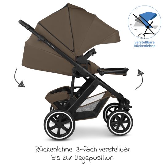 ABC Design Kombi-Kinderwagen Salsa 5 Air - inkl. Babywanne & Sportsitz - Dark Brown