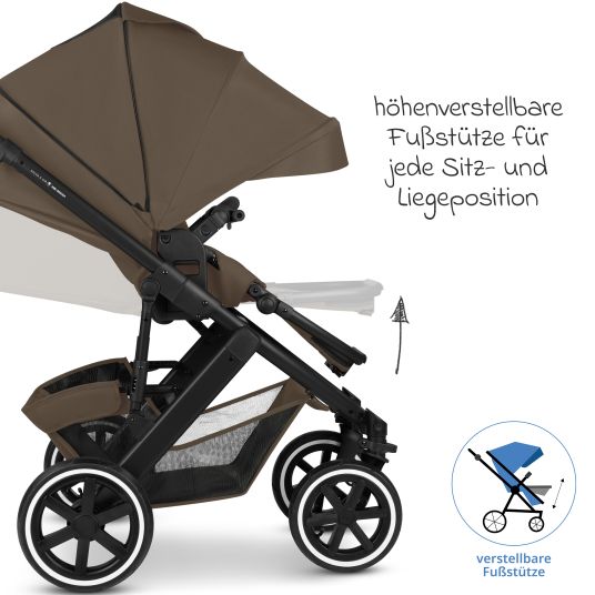 ABC Design Kombi-Kinderwagen Salsa 5 Air - inkl. Babywanne & Sportsitz - Dark Brown