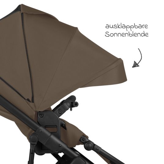 ABC Design Kombi-Kinderwagen Salsa 5 Air - inkl. Babywanne & Sportsitz - Dark Brown