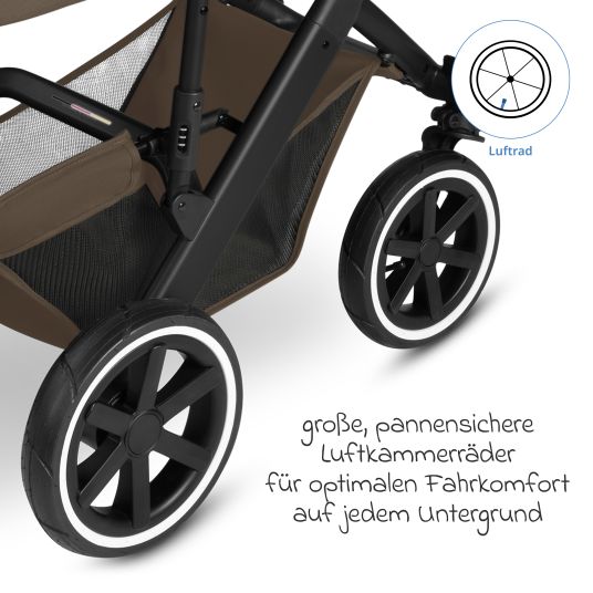 ABC Design Kombi-Kinderwagen Salsa 5 Air - inkl. Babywanne & Sportsitz - Dark Brown