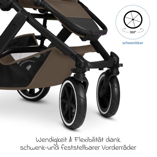 ABC Design Kombi-Kinderwagen Salsa 5 Air - inkl. Babywanne & Sportsitz - Dark Brown