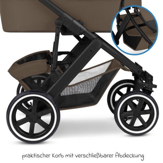 ABC Design Kombi-Kinderwagen Salsa 5 Air - inkl. Babywanne & Sportsitz - Dark Brown