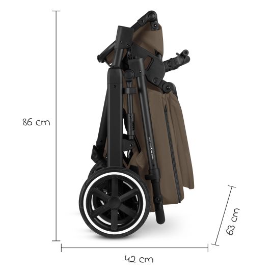 ABC Design Kombi-Kinderwagen Salsa 5 Air - inkl. Babywanne & Sportsitz - Dark Brown