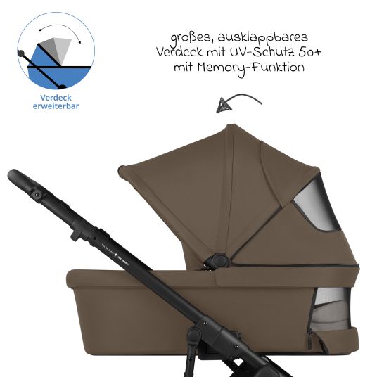 ABC Design Kombi-Kinderwagen Salsa 5 Air - inkl. Babywanne & Sportsitz - Dark Brown