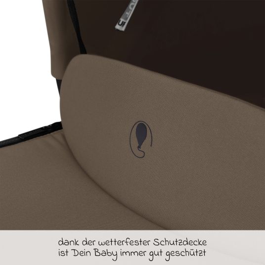 ABC Design Kombi-Kinderwagen Salsa 5 Air - inkl. Babywanne & Sportsitz - Dark Brown