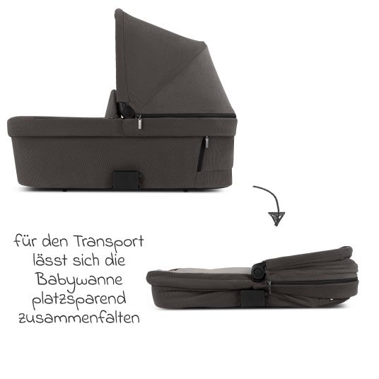 ABC Design Kombi-Kinderwagen Salsa 5 Air inkl. Babywanne & Sportsitz mit XXL-Zubehörpaket - Almond