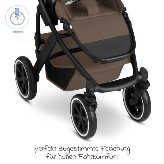 ABC Design Passeggino Salsa 5 Air con navicella e seggiolino sportivo e pacchetto accessori XXL - Marrone scuro