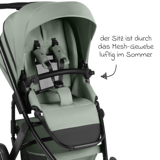 ABC Design Kombi-Kinderwagen Salsa 5 Air inkl. Babywanne & Sportsitz mit XXL-Zubehörpaket - Pine