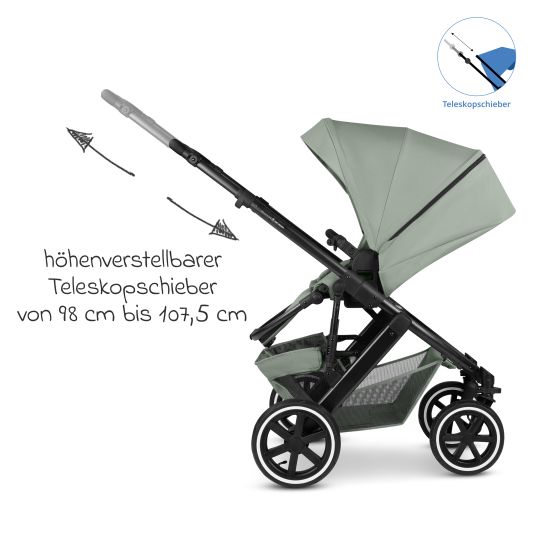 ABC Design Kombi-Kinderwagen Salsa 5 Air inkl. Babywanne & Sportsitz mit XXL-Zubehörpaket - Pine