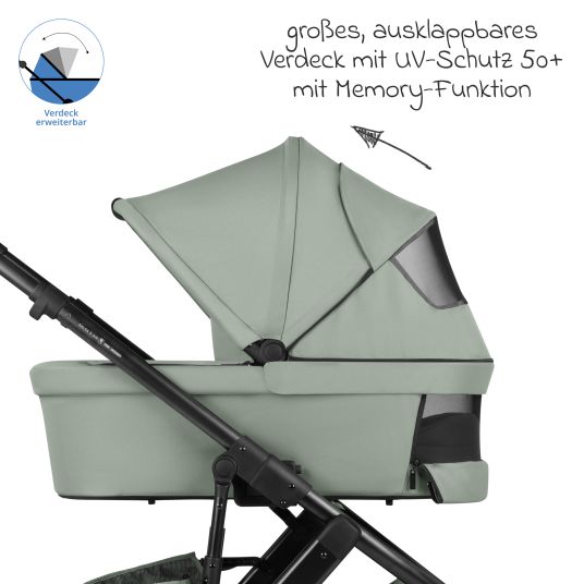 ABC Design Salsa 5 Air baby carriage incl. carrycot & sports seat with XXL accessory pack - Pine