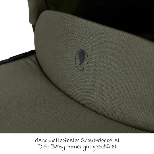 ABC Design Kombi-Kinderwagen Salsa 5 Air inkl. Babywanne & Sportsitz mit XXL-Zubehörpaket - Pure - Avocado