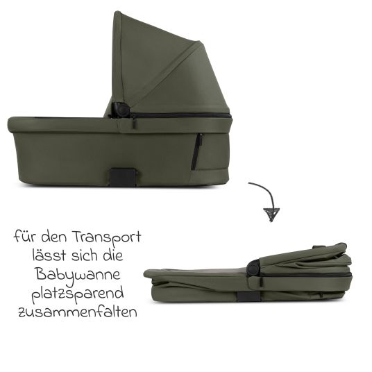 ABC Design Kombi-Kinderwagen Salsa 5 Air inkl. Babywanne & Sportsitz mit XXL-Zubehörpaket - Pure - Avocado