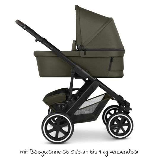 ABC Design Kombi-Kinderwagen Salsa 5 Air inkl. Babywanne & Sportsitz mit XXL-Zubehörpaket - Pure - Avocado