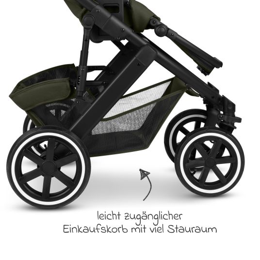 ABC Design Kombi-Kinderwagen Salsa 5 Air inkl. Babywanne & Sportsitz mit XXL-Zubehörpaket - Pure - Avocado