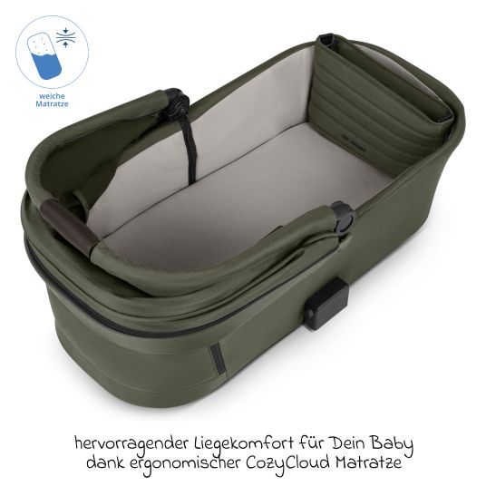 ABC Design Kombi-Kinderwagen Salsa 5 Air inkl. Babywanne & Sportsitz mit XXL-Zubehörpaket - Pure - Avocado