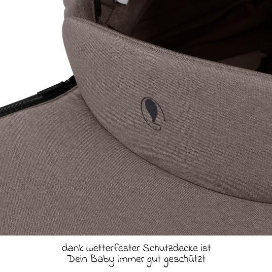 ABC Design Kombi-Kinderwagen Salsa 5 Air inkl. Babywanne & Sportsitz mit XXL-Zubehörpaket - Pure - Nature