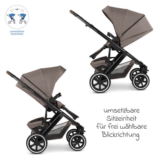 ABC Design Kombi-Kinderwagen Salsa 5 Air inkl. Babywanne & Sportsitz mit XXL-Zubehörpaket - Pure - Nature