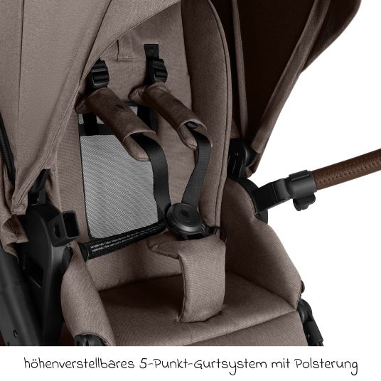 ABC Design Kombi-Kinderwagen Salsa 5 Air inkl. Babywanne & Sportsitz mit XXL-Zubehörpaket - Pure - Nature