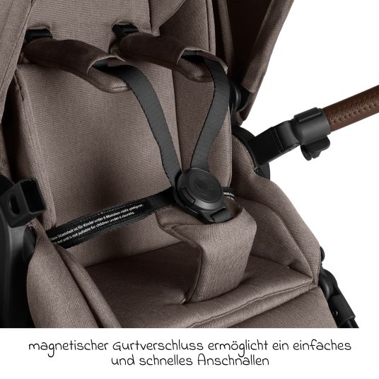 ABC Design Kombi-Kinderwagen Salsa 5 Air inkl. Babywanne & Sportsitz mit XXL-Zubehörpaket - Pure - Nature