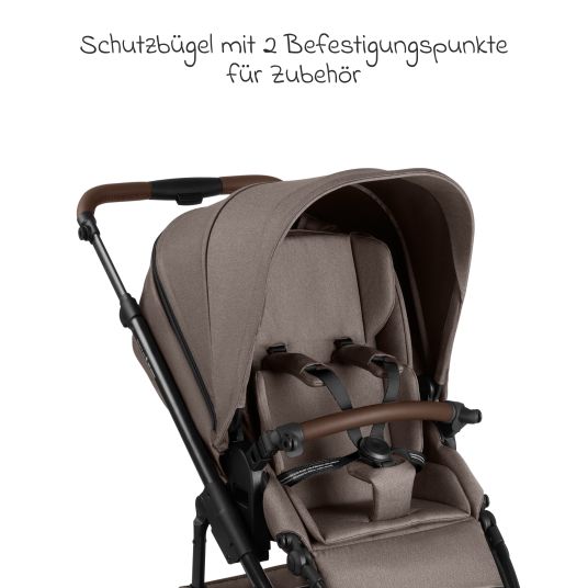 ABC Design Kombi-Kinderwagen Salsa 5 Air inkl. Babywanne & Sportsitz mit XXL-Zubehörpaket - Pure - Nature