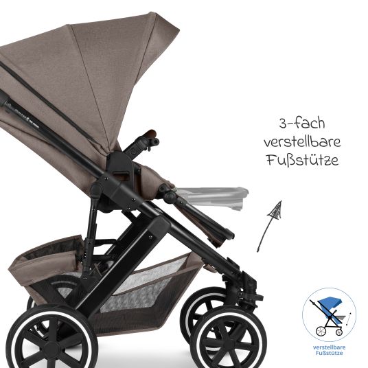 ABC Design Passeggino Salsa 5 Air con navicella e seggiolino sportivo e pacchetto accessori XXL - Pure - Nature