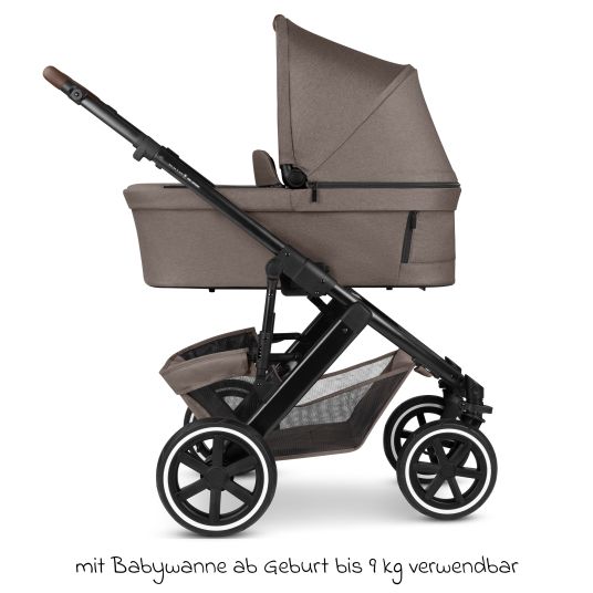 ABC Design Kombi-Kinderwagen Salsa 5 Air inkl. Babywanne & Sportsitz mit XXL-Zubehörpaket - Pure - Nature