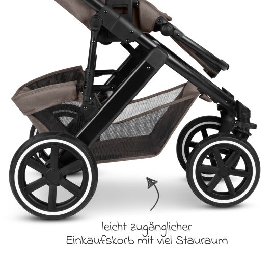 ABC Design Kombi-Kinderwagen Salsa 5 Air inkl. Babywanne & Sportsitz mit XXL-Zubehörpaket - Pure - Nature