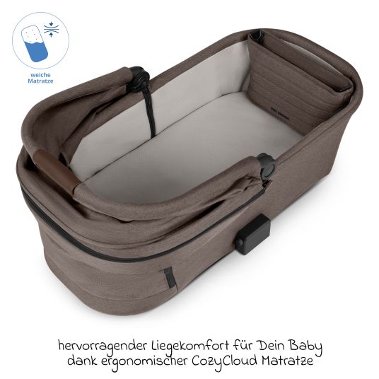 ABC Design Kombi-Kinderwagen Salsa 5 Air inkl. Babywanne & Sportsitz mit XXL-Zubehörpaket - Pure - Nature