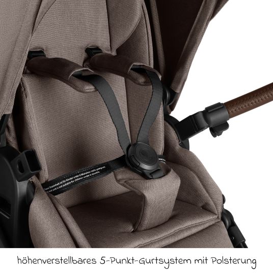 ABC Design Kombi-Kinderwagen Salsa 5 Air inkl. Babywanne & Sportsitz - Pure - Nature