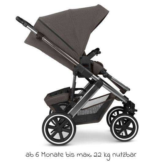 ABC Design Kombi-Kinderwagen Salsa 5 Air inkl. Wickeltasche Urban, Winterfußsack, Babywanne & Sportsitz - Almond