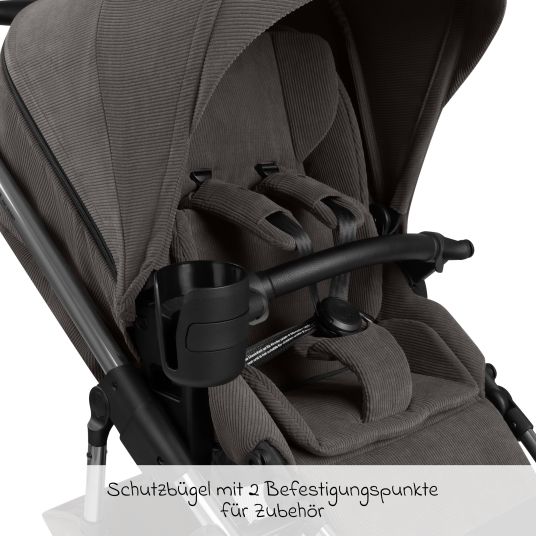 ABC Design Kombi-Kinderwagen Salsa 5 Air inkl. Wickeltasche Urban, Winterfußsack, Babywanne & Sportsitz - Almond