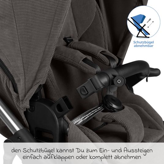 ABC Design Kombi-Kinderwagen Salsa 5 Air inkl. Wickeltasche Urban, Winterfußsack, Babywanne & Sportsitz - Almond