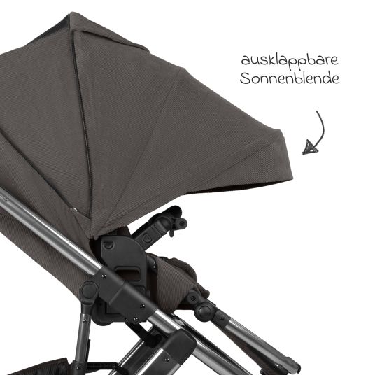 ABC Design Kombi-Kinderwagen Salsa 5 Air inkl. Wickeltasche Urban, Winterfußsack, Babywanne & Sportsitz - Almond