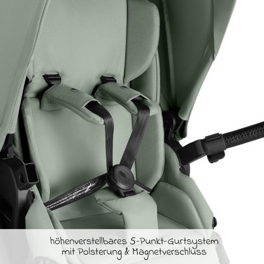 ABC Design Kombi-Kinderwagen Salsa 5 Air inkl. Wickeltasche Urban, Winterfußsack, Babywanne & Sportsitz - Pine