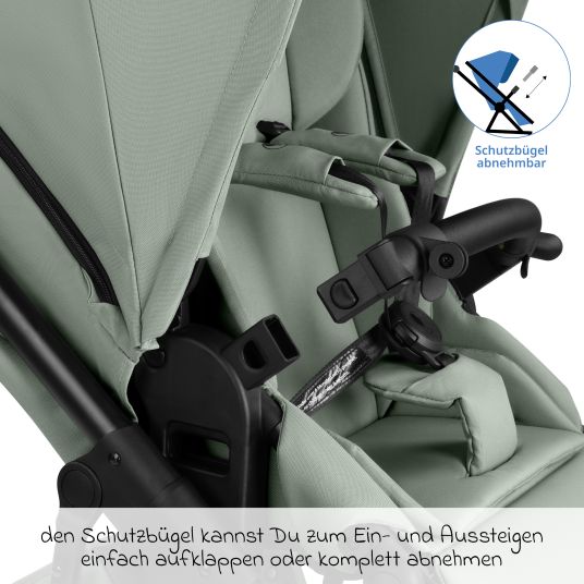 ABC Design Kombi-Kinderwagen Salsa 5 Air inkl. Wickeltasche Urban, Winterfußsack, Babywanne & Sportsitz - Pine