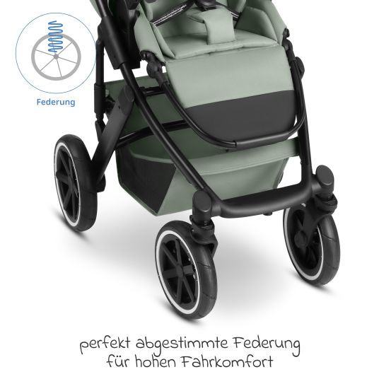 ABC Design Kombi-Kinderwagen Salsa 5 Air inkl. Wickeltasche Urban, Winterfußsack, Babywanne & Sportsitz - Pine