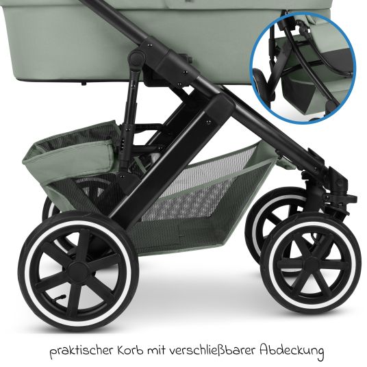 ABC Design Kombi-Kinderwagen Salsa 5 Air inkl. Wickeltasche Urban, Winterfußsack, Babywanne & Sportsitz - Pine